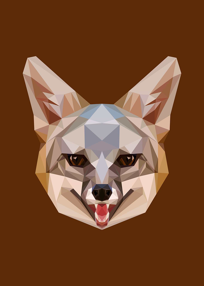 Fox in Lowpoly Art