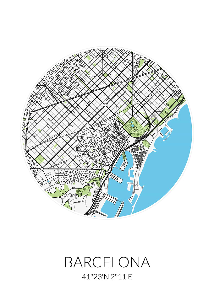 Barcelona Circle City Map