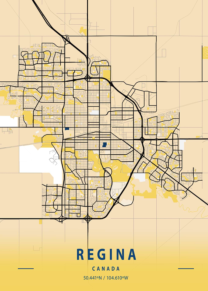 Regina Yellow City Map