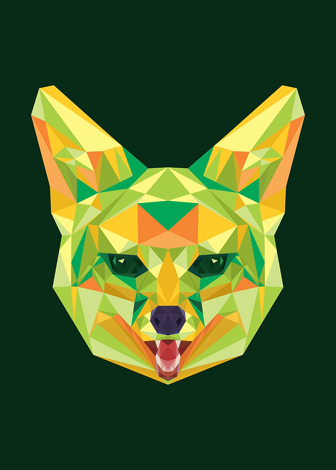 Fox in Lowpoly Art