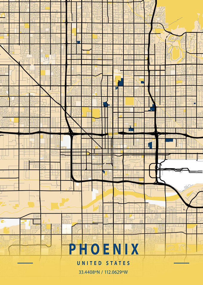 Phoenix Yellow City Map