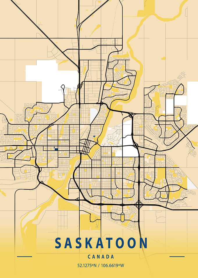 Saskatoon Yellow City Map