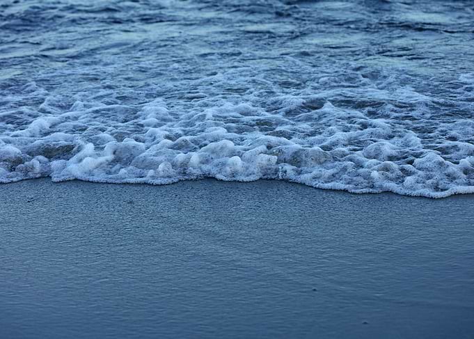 Waves macro crete island