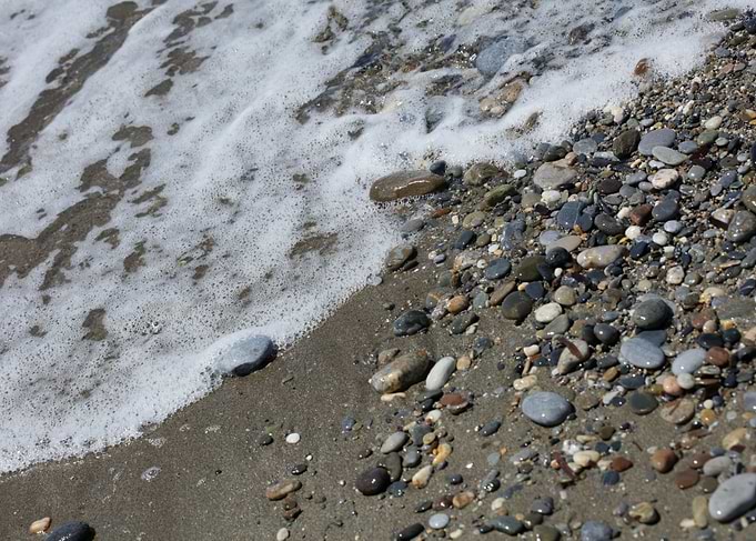 Waves macro crete island