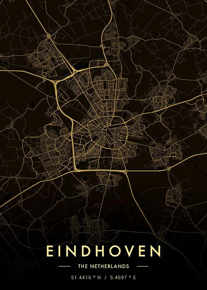 Eindhoven City Map Gold