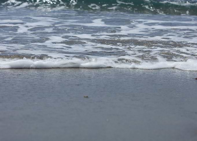 Waves macro crete island