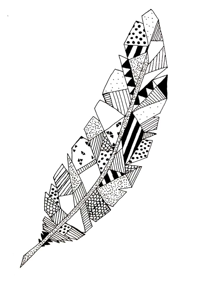 Geometric linear feather