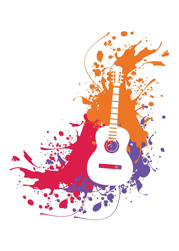 guitar splatter poster