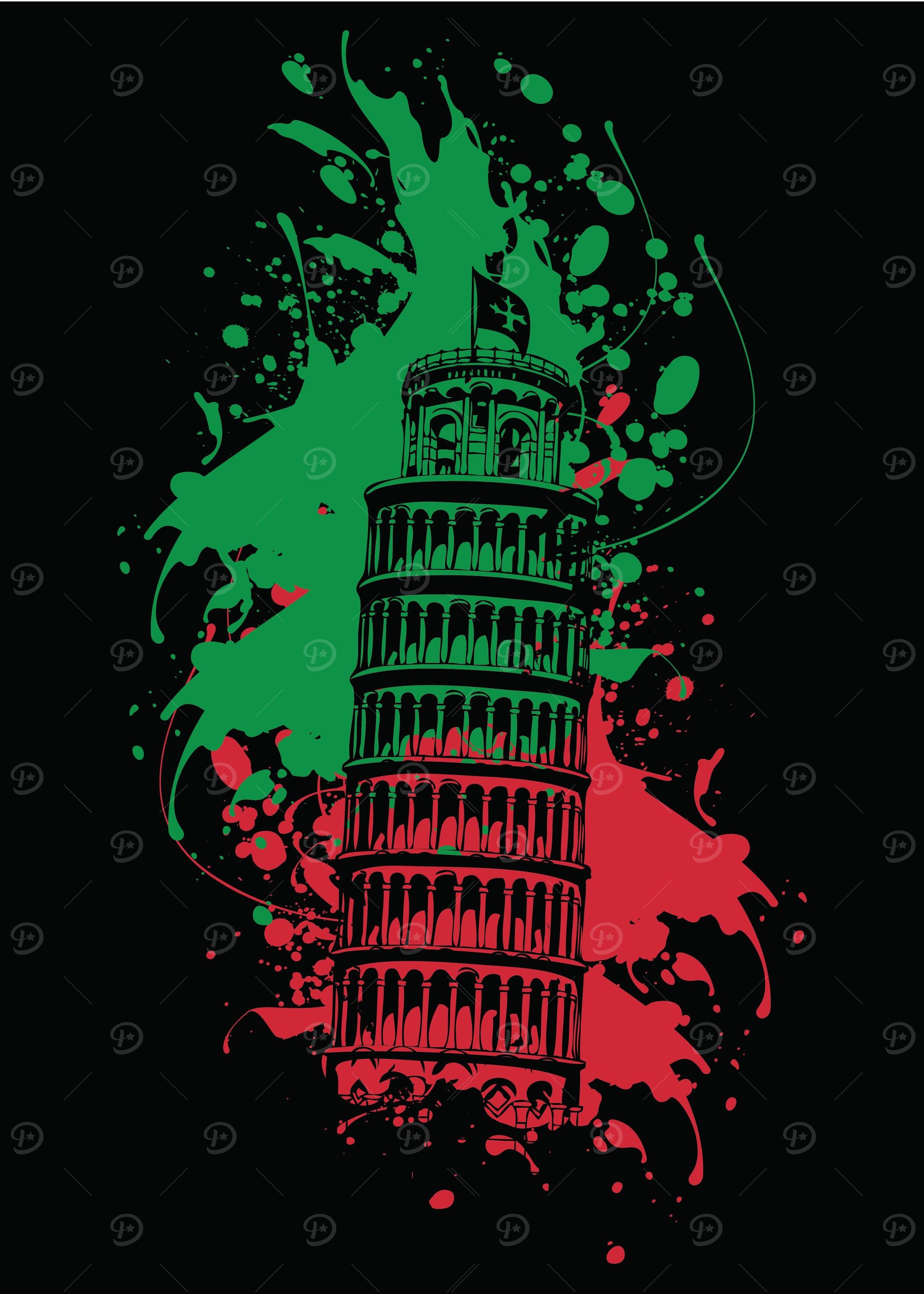 pisa tower black