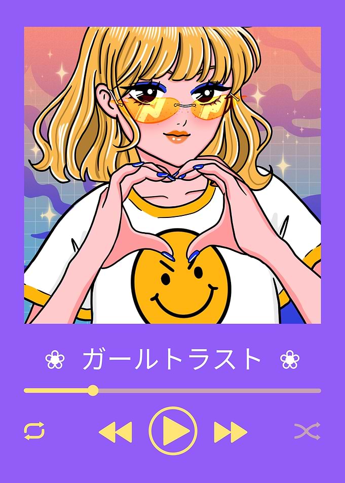 Anime Girl Music Player