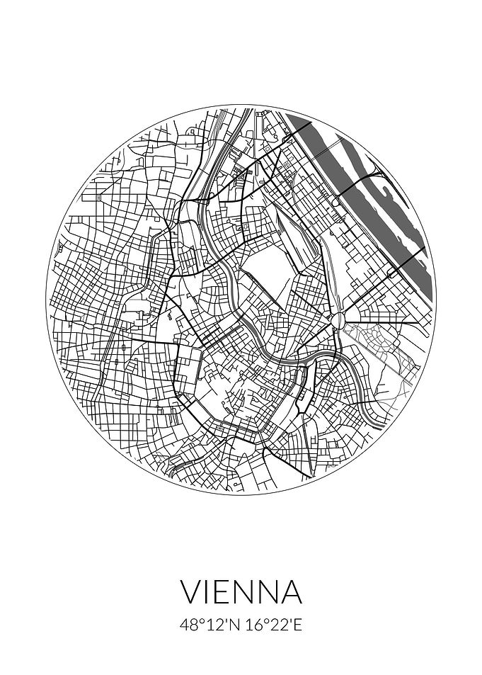Vienna City Map White