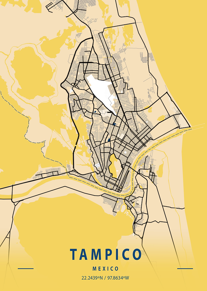 Tampico Yellow City Map