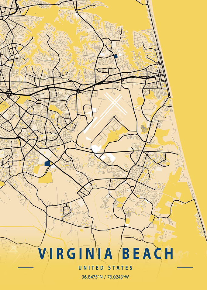Virginia Beach Yellow Map
