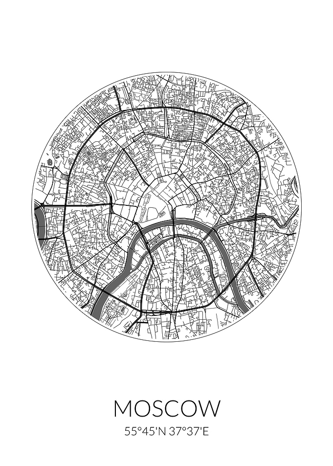 Moscow City Map White