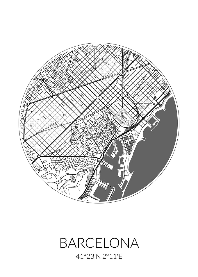 Barcelona City Map White