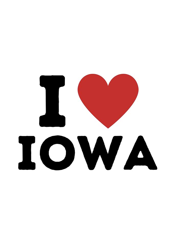 I Love Iowa Simple Heart