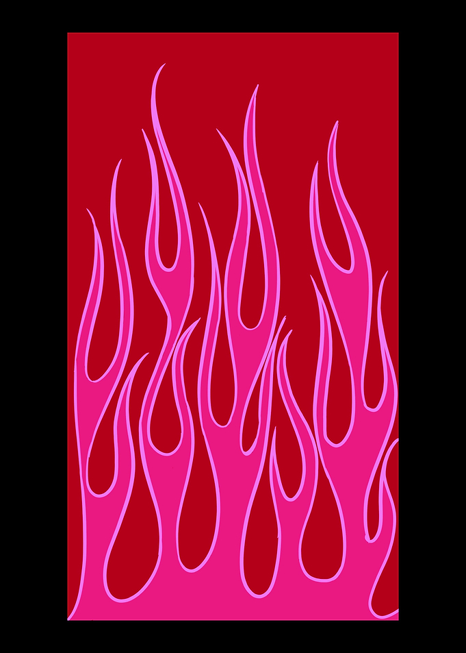 Pink Flames Vintage Fan Gi
