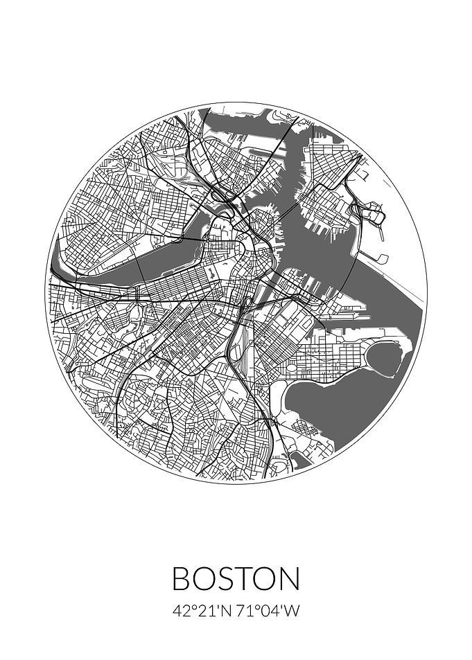 Boston City Map White