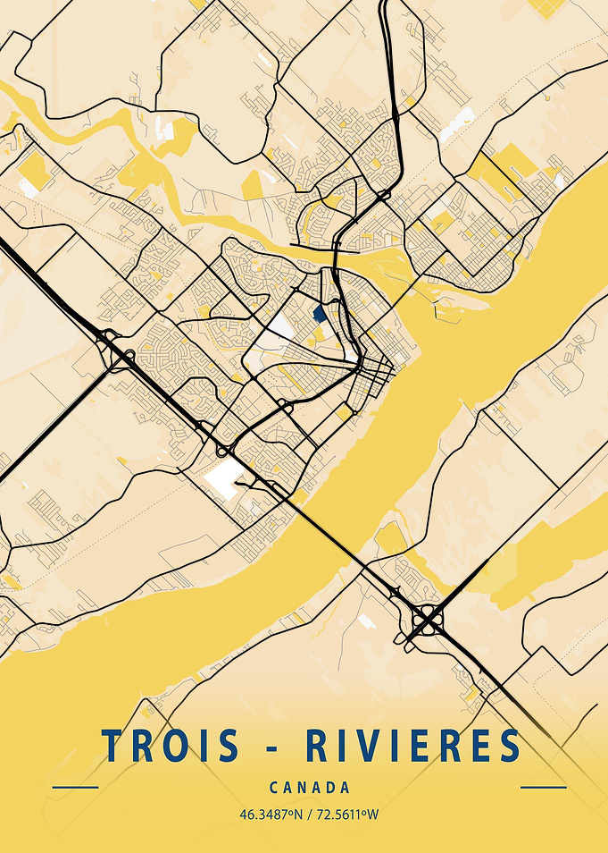 Trois Rivieres Yellow Map