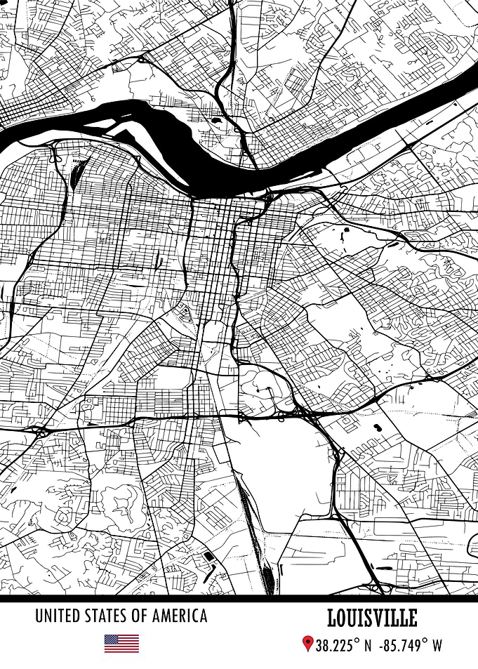 Louisville USA Map