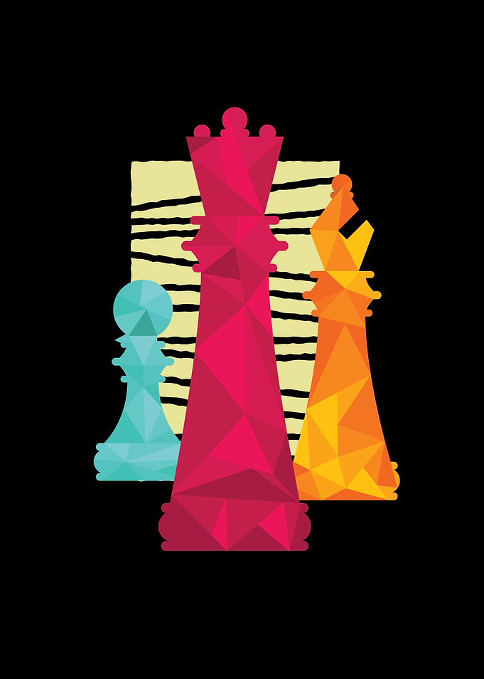 Colorful Chess Pieces