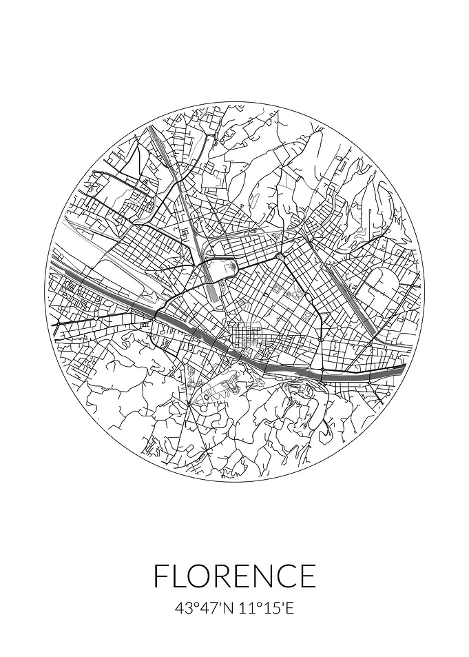 Florence City Map White
