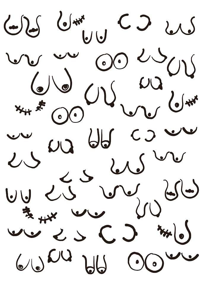 Boobs Sketch BW