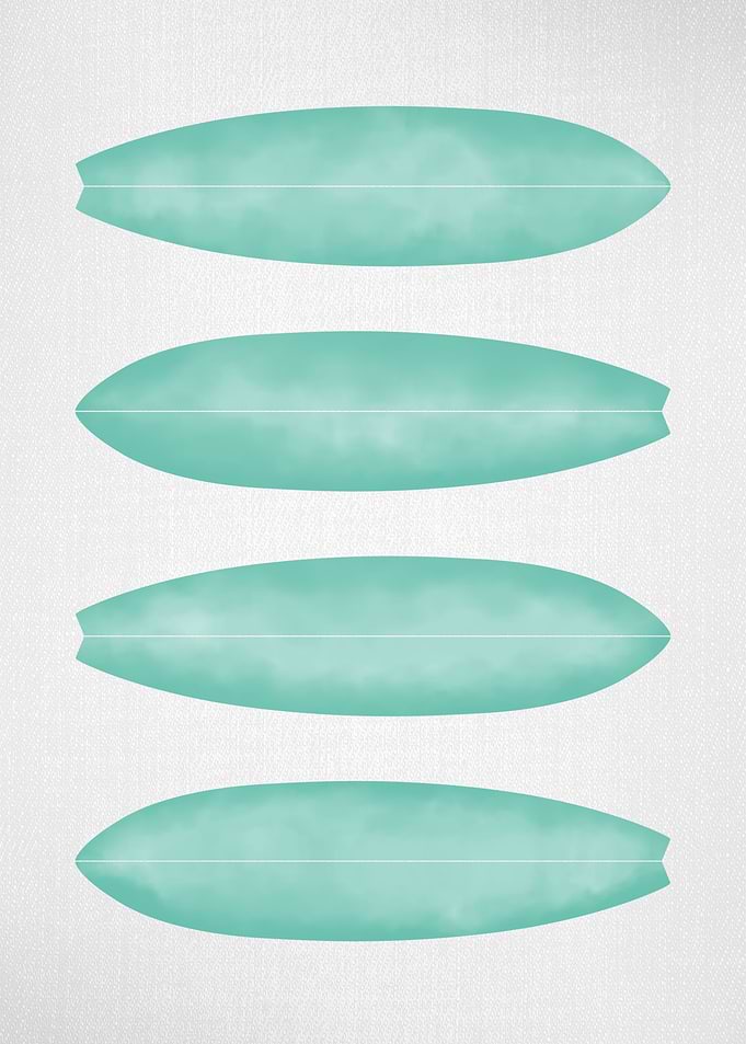 Surfboards in Turquoise