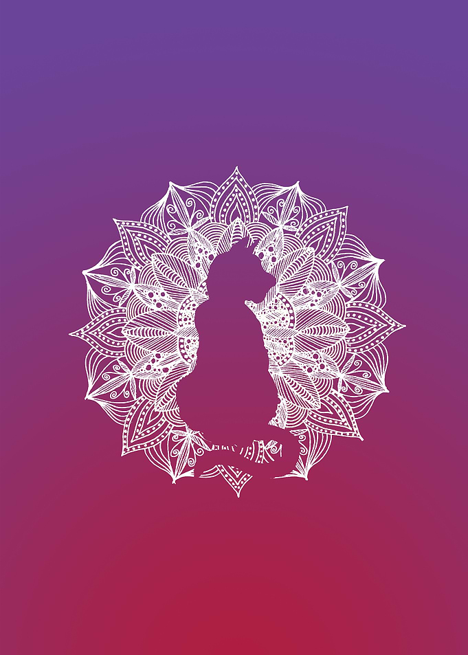 Mandala Circle Kitty Cat