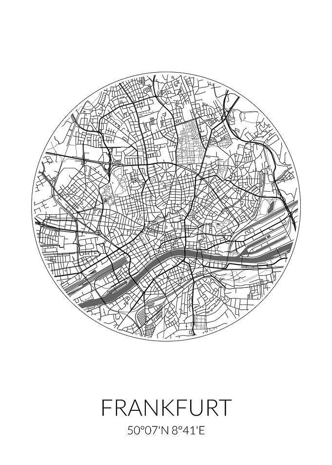 Frankfurt City Map White