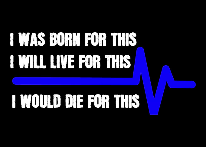 Heart Blue Line Life Cop O