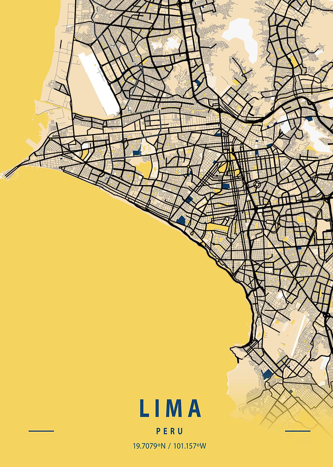 Lima Yellow City Map