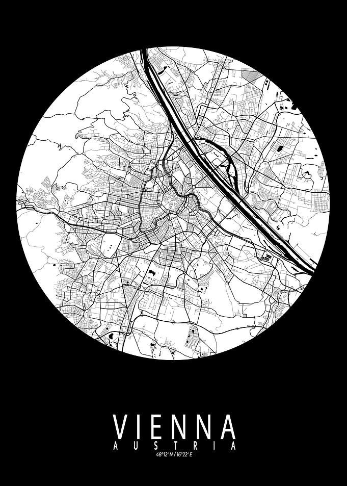 Vienna City Map Full Moon