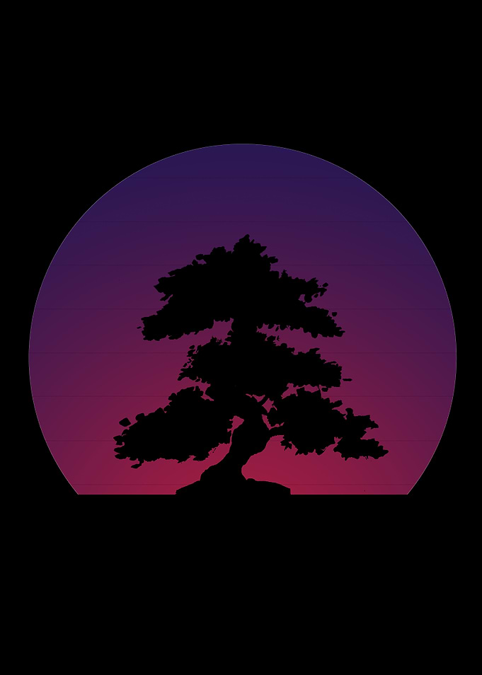 Purple Bonsai Synth Sunset