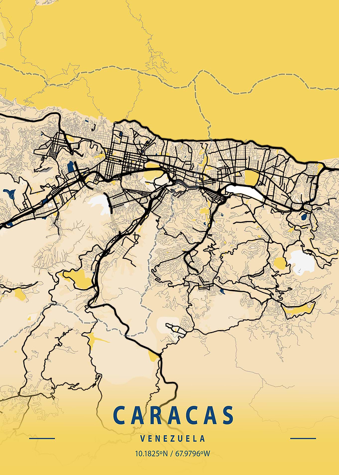 Caracas Yellow City Map