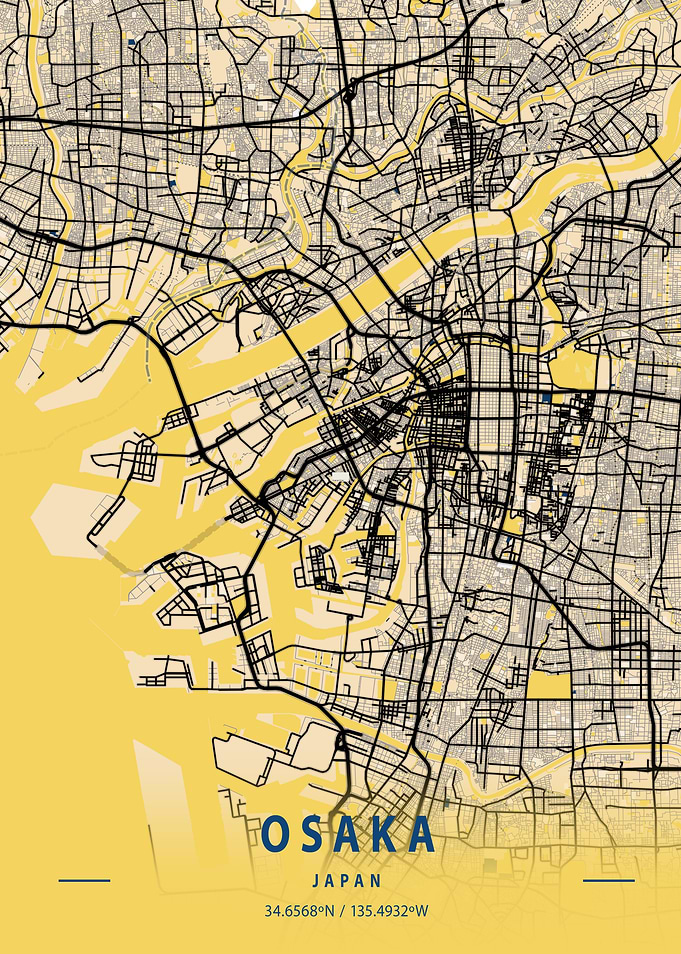 Osaksa Yellow City Map