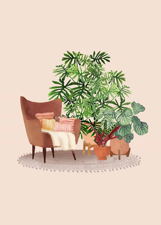 Interior with plants