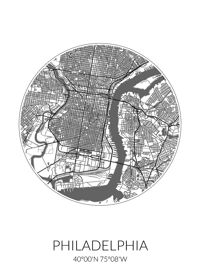 Philadelphia CityMap White
