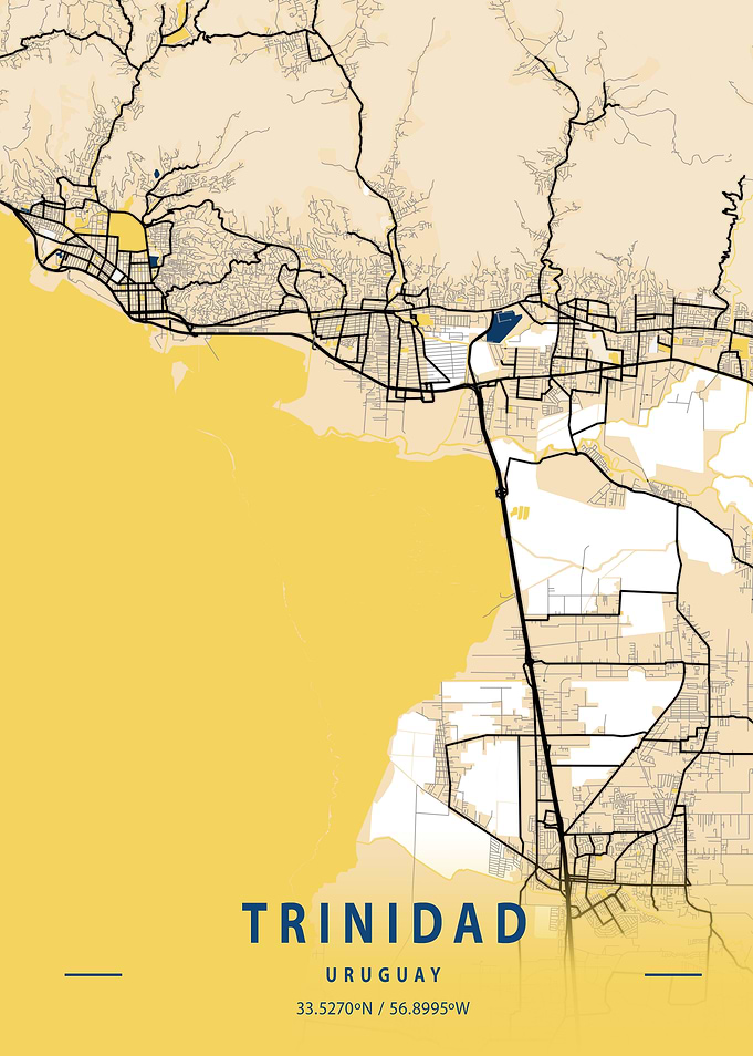 Trinidad Yellow City Map