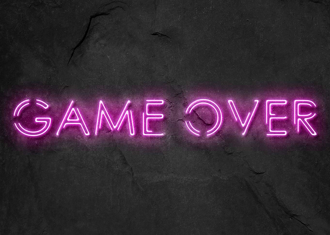 Game Over Neon Pink