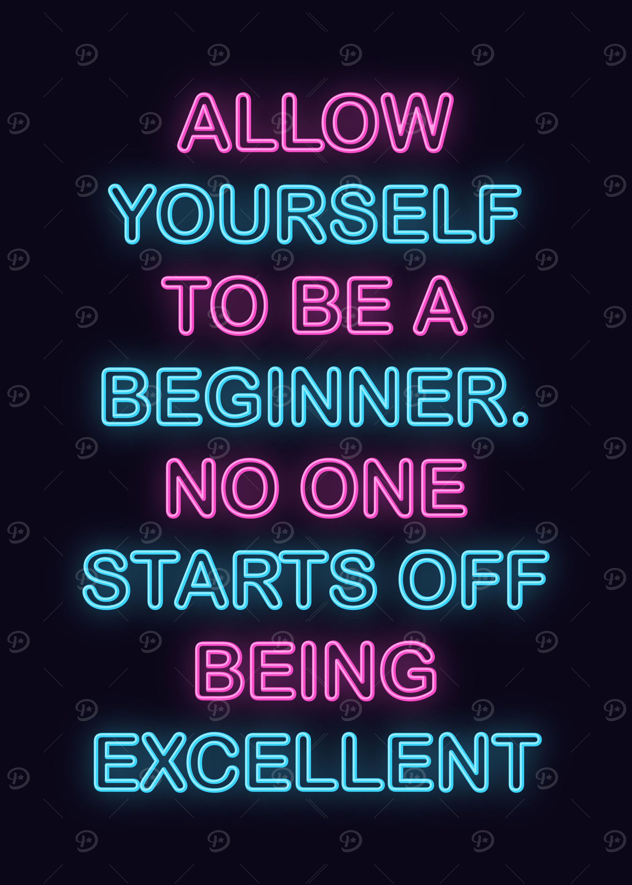 Neon Motivation Quote