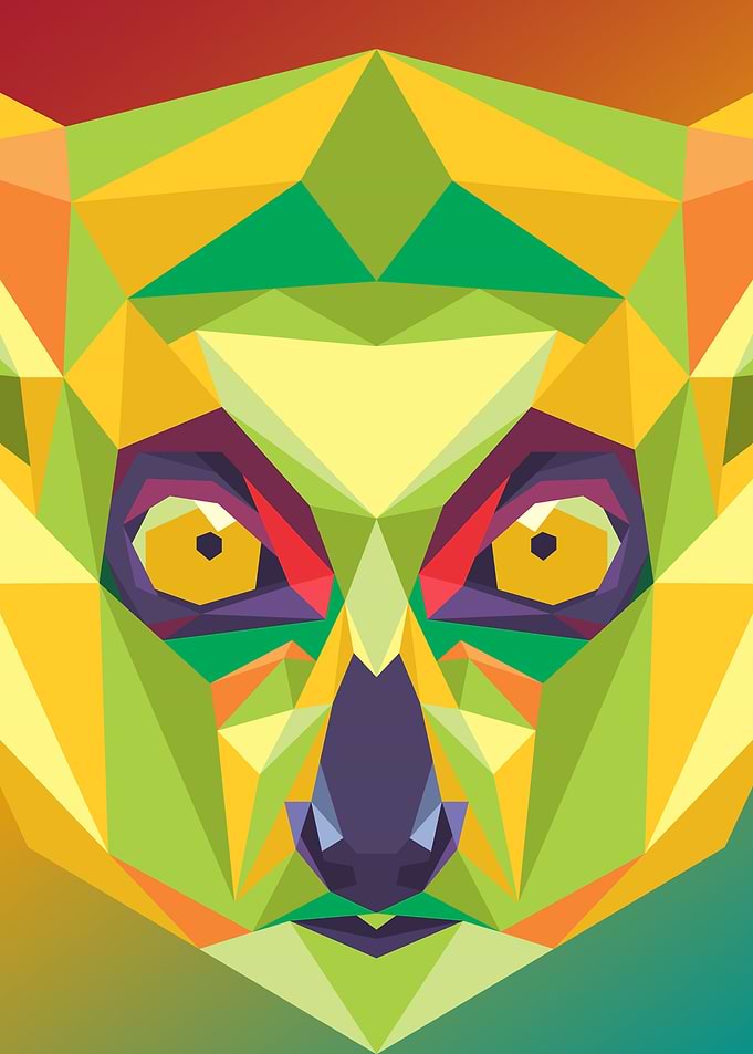 Lemur in lowpoly art