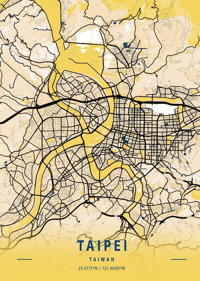 Taipei Yellow City Map
