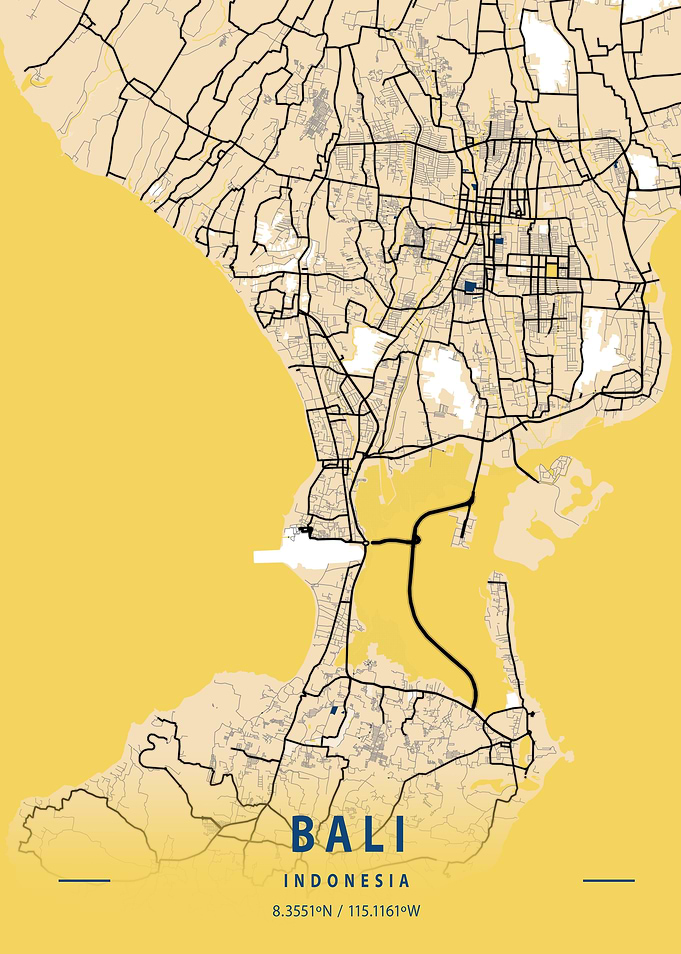 Bali Yellow City Map