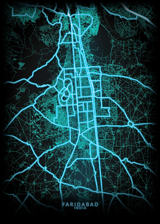 Faridabad India City Map