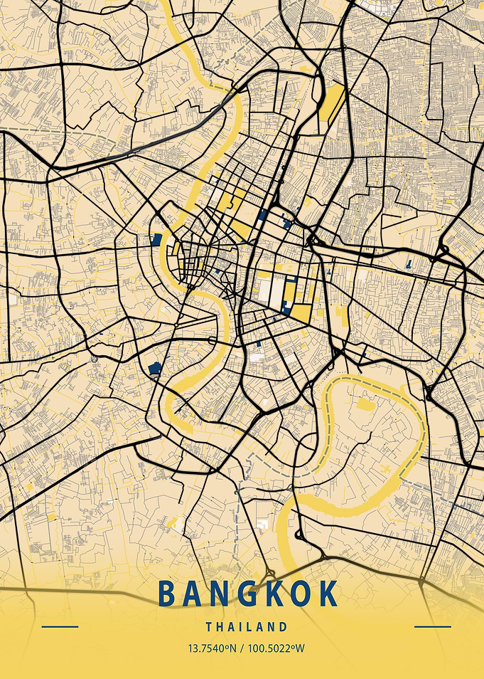 Bangkok Yellow City Map