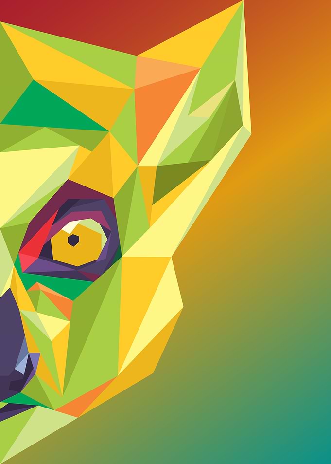 Lemur in lowpoly art