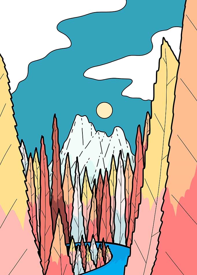 The jagged autumn mountain
