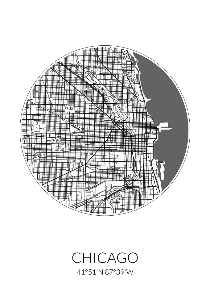 Chicago City Map White