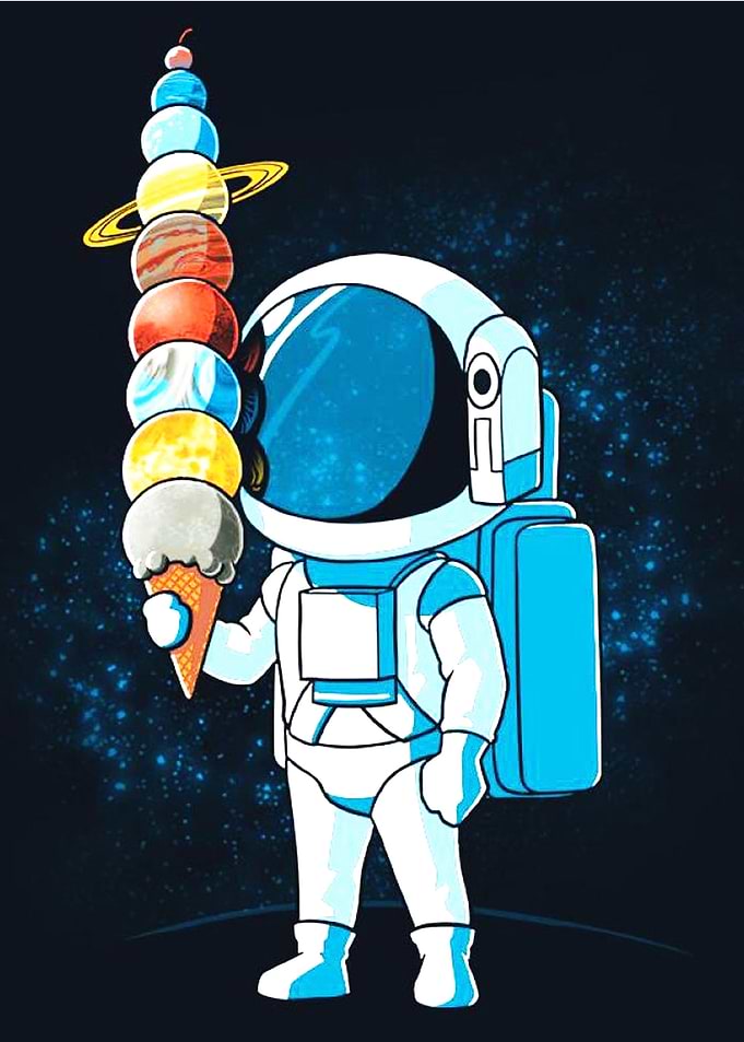 Cute Funny Astronaut Space